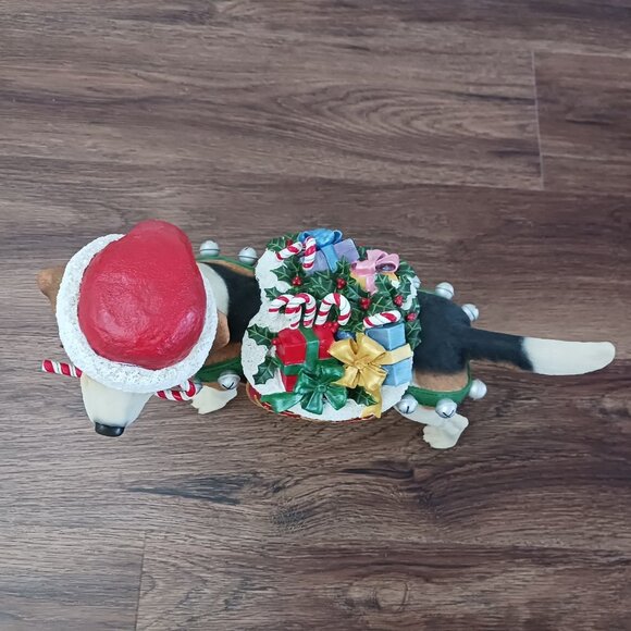 Danbury Mint Retired Large Christmas Santa Beagle Statue Figurine Dog READ - Picture 2 of 7